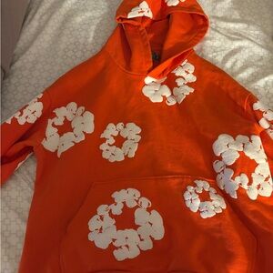Orange Floral Hoodie